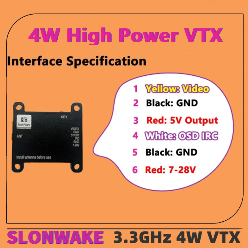 SLONWAKE FPV 3.3G 16CH 4000mW  - Fpv Antenna Receiver 评论和价格