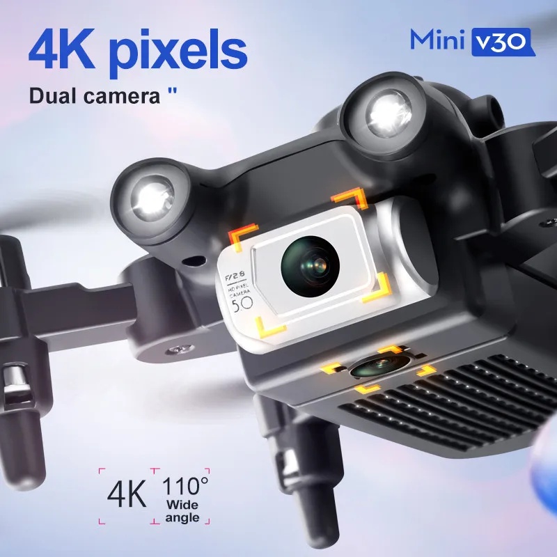 Mini V30 WiFi  With 4K HD Dual - Drone Rc Helicopter With Camera 评论和价格