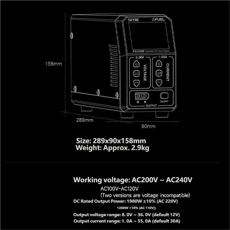 SKYRC PSU2000 1980W Adjustable - Drone Rc Battery 评论和价格