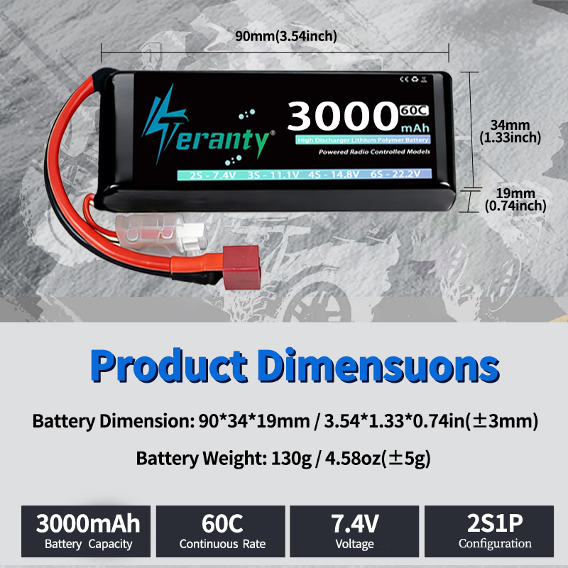 TERANTY 2S 3000mAh Lipo Batter - Drone Lipo Battery 评论和价格
