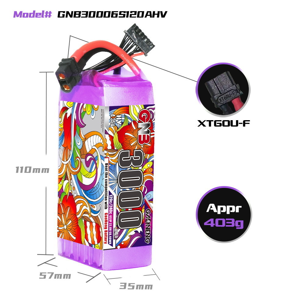 GNB Lipo Battery 6S 22.8V 3000 - Drone Lipo Battery 评论和价格